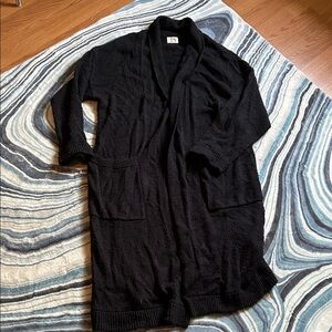 Paper label Cozy Black Knit Cardigan robe
